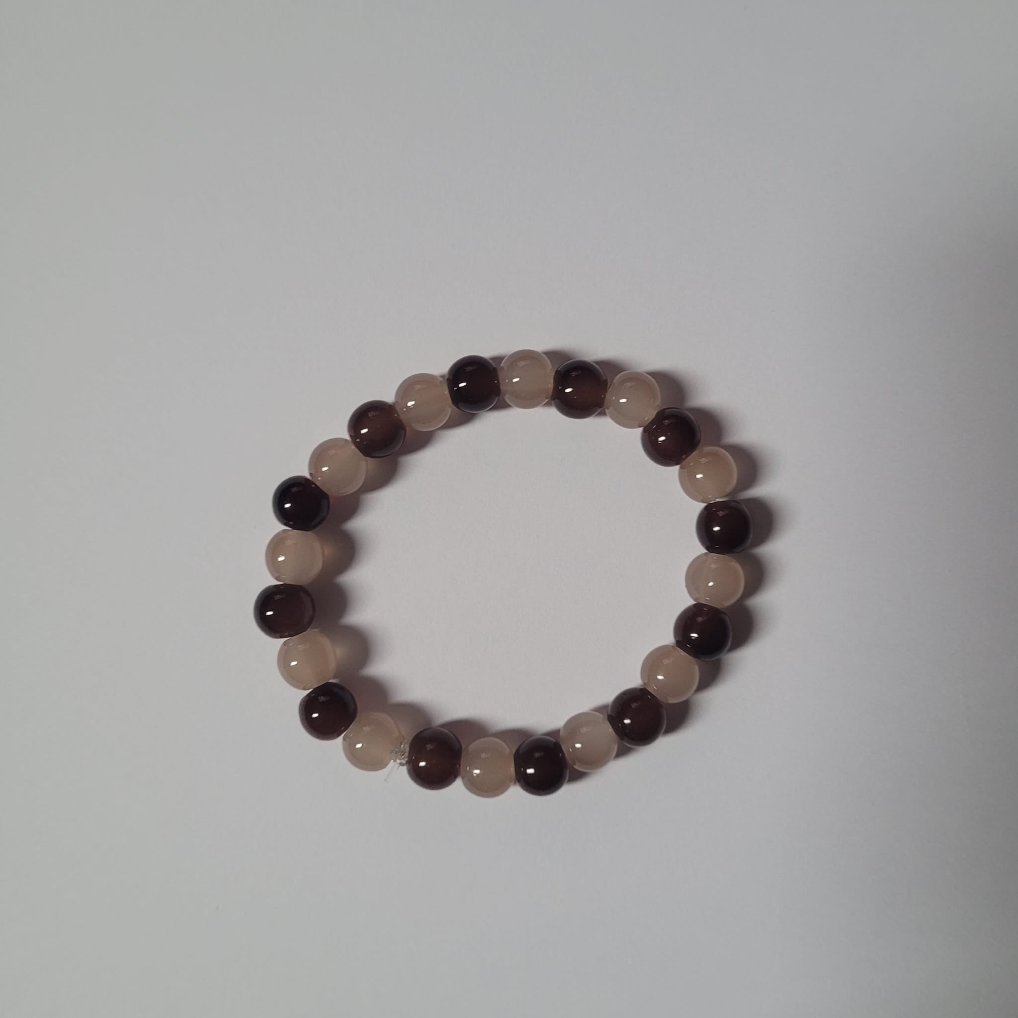 Glass Bead Bracelet Dark Brown/Light Brown