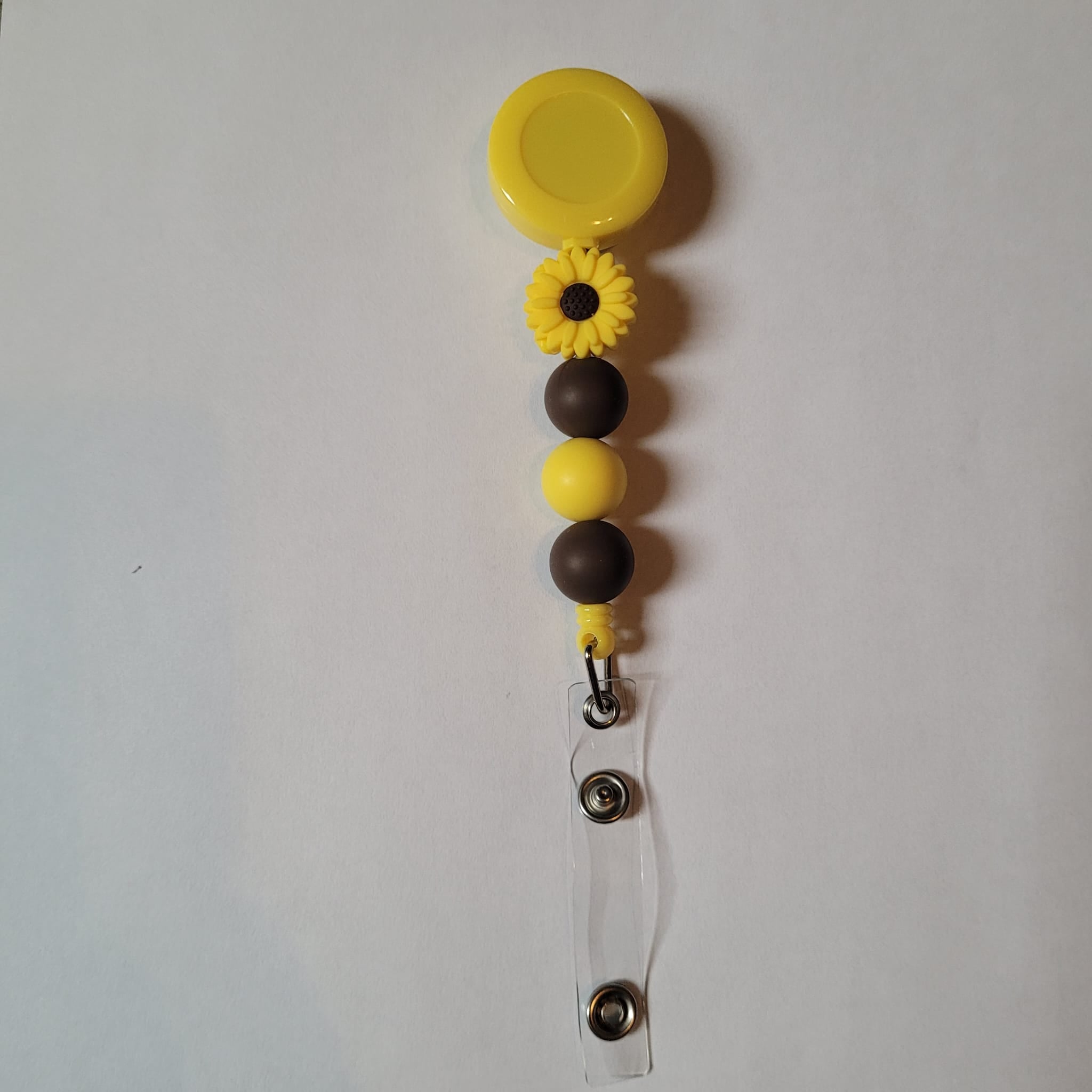 Silicone Badge Retractable with Clip Orange/Brown "Summer"