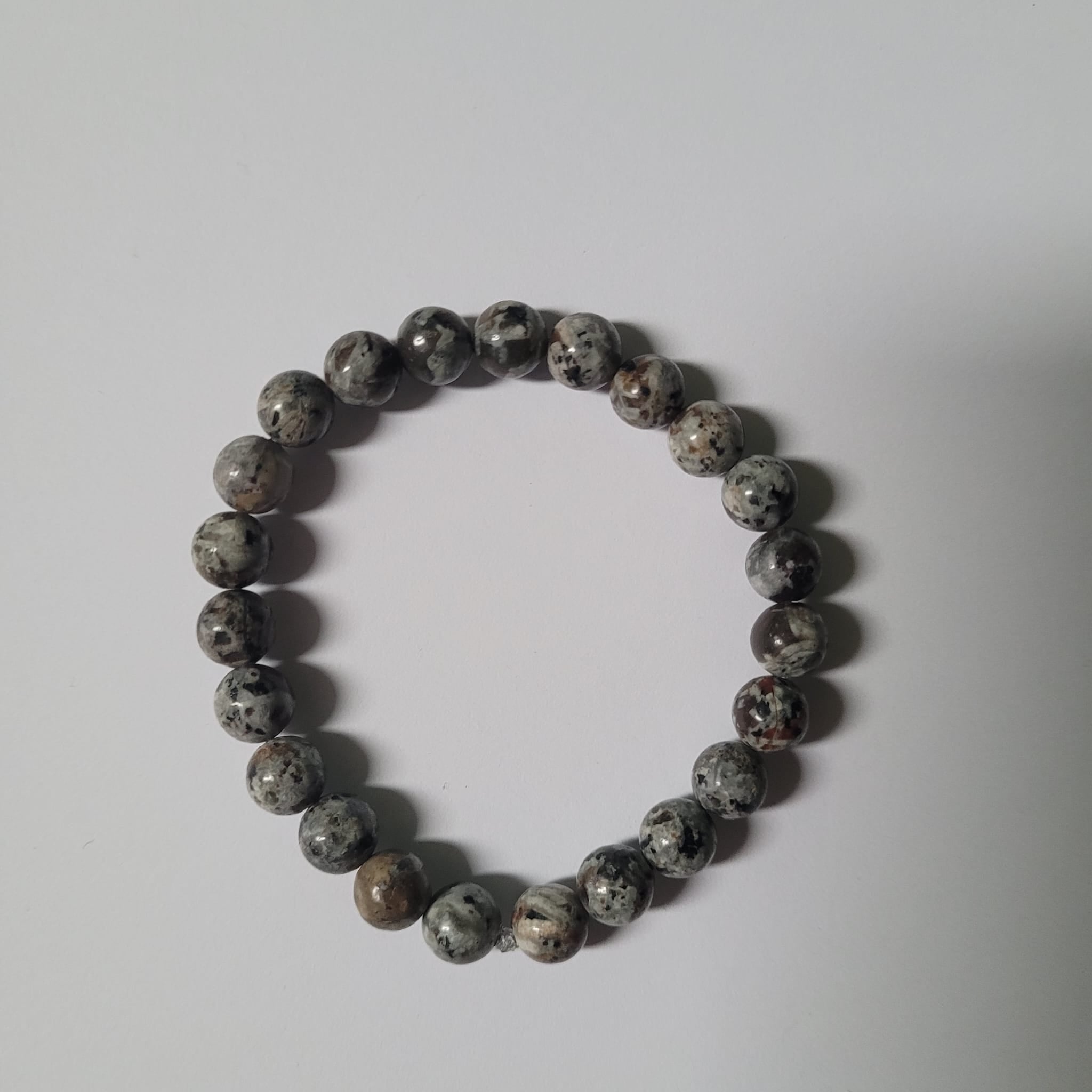 Natural Flame Stone Bead Bracelet (Bright Yooperlite)