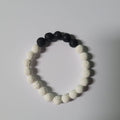 "Lava" Bead Bracelet 5 Black/White