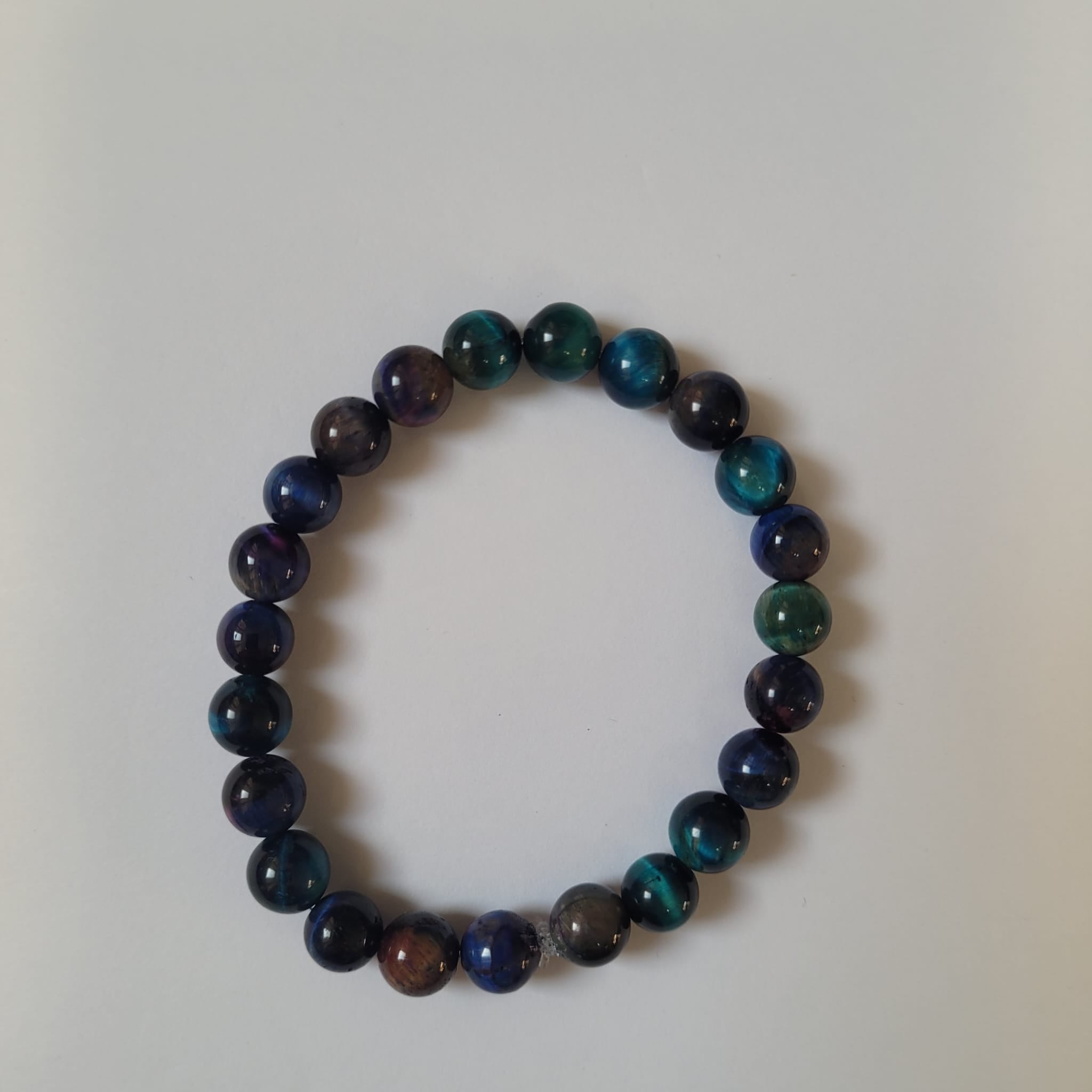 Natural Galaxy Tiger Eye Stone Bead Bracelet