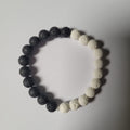 "Lava" Stone Ying Yang Bracelet Black/White