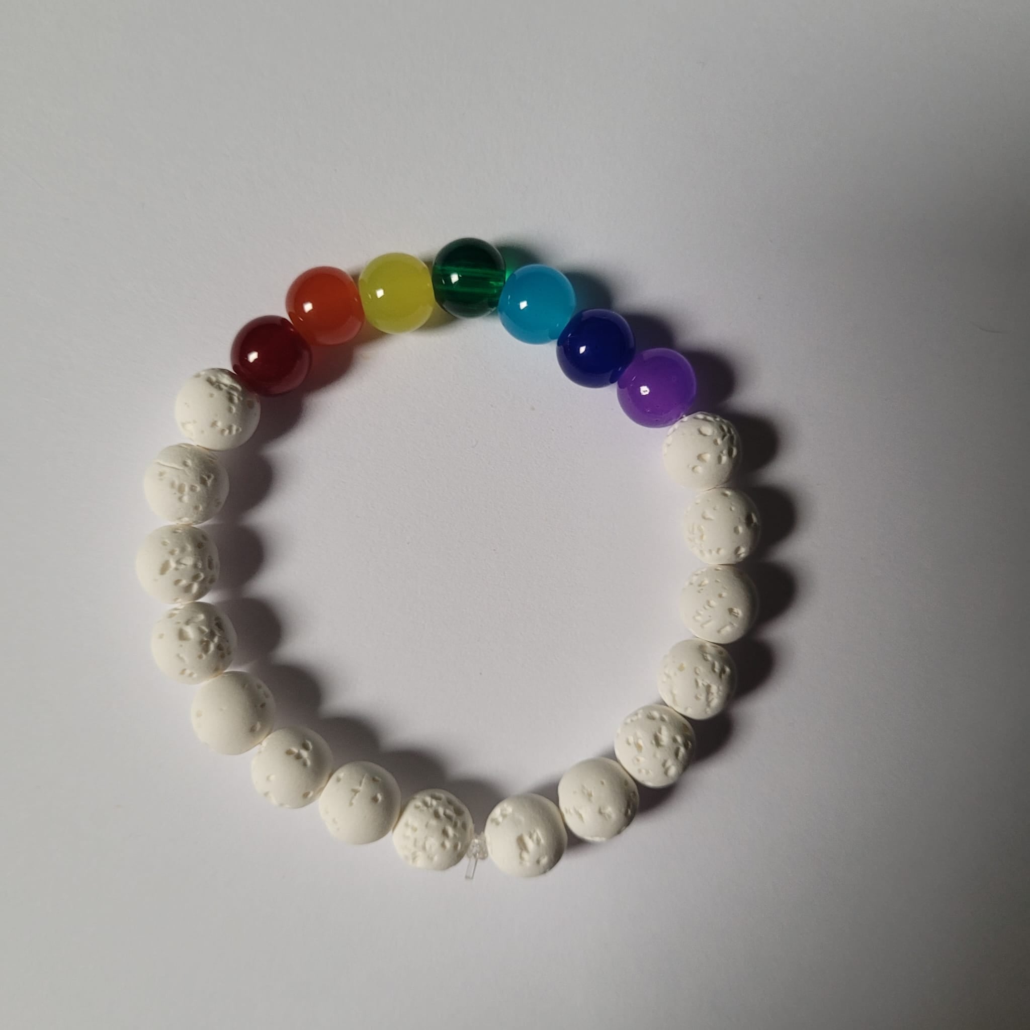 "Lava" White Stone Rainbow Bracelet
