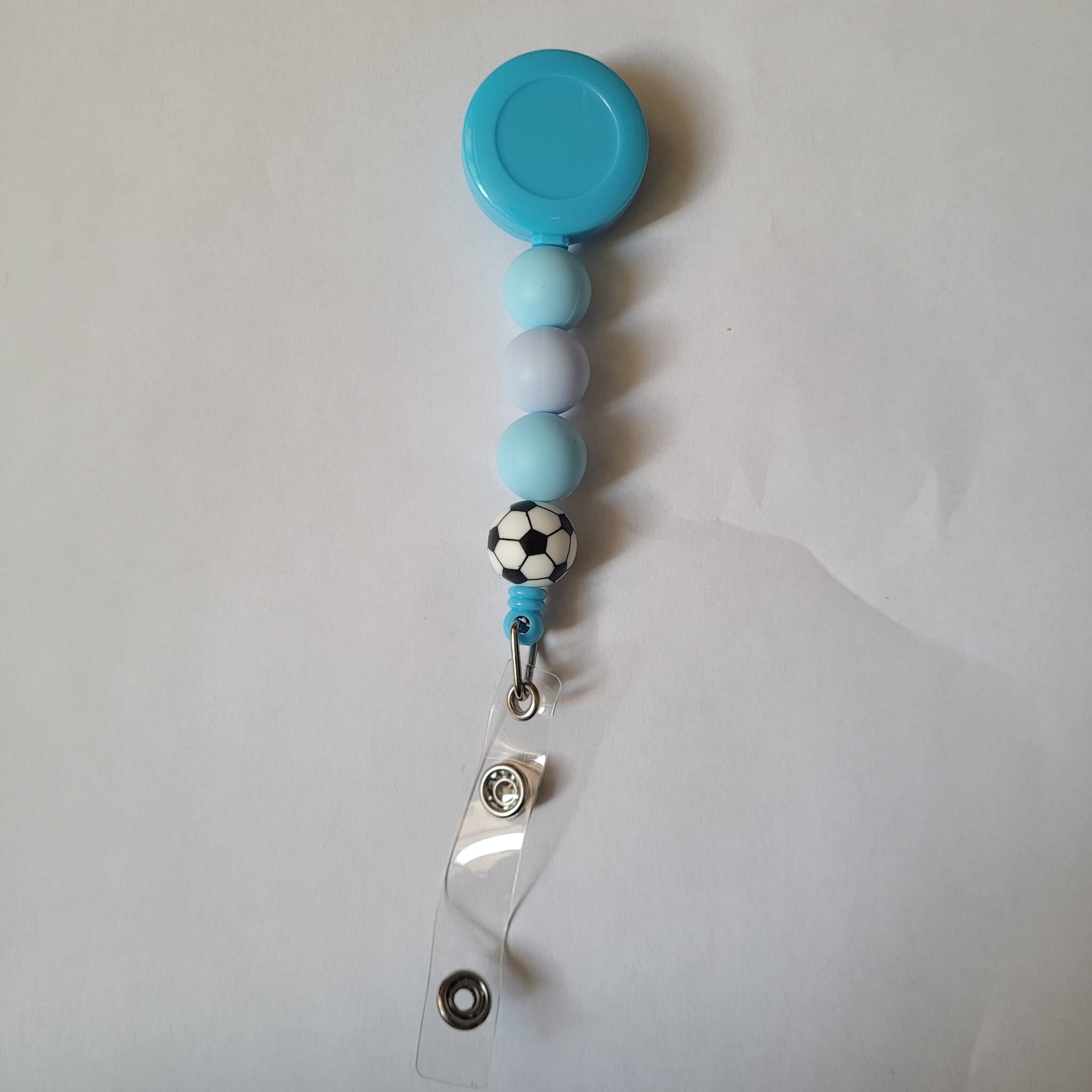 Silicone Badge Retractable With Clip "Soccer"