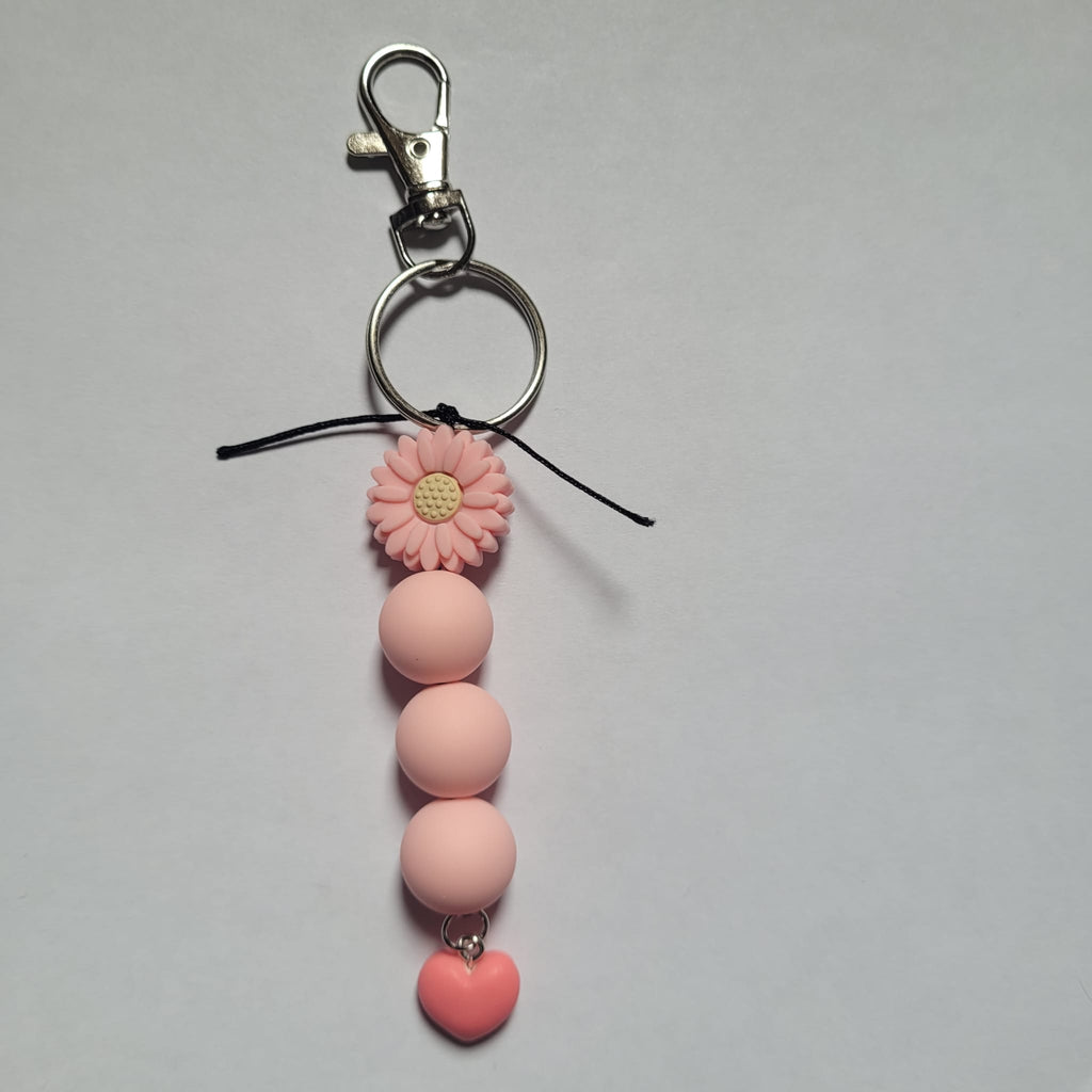Multi Colour Silicone Keychain with Daisy