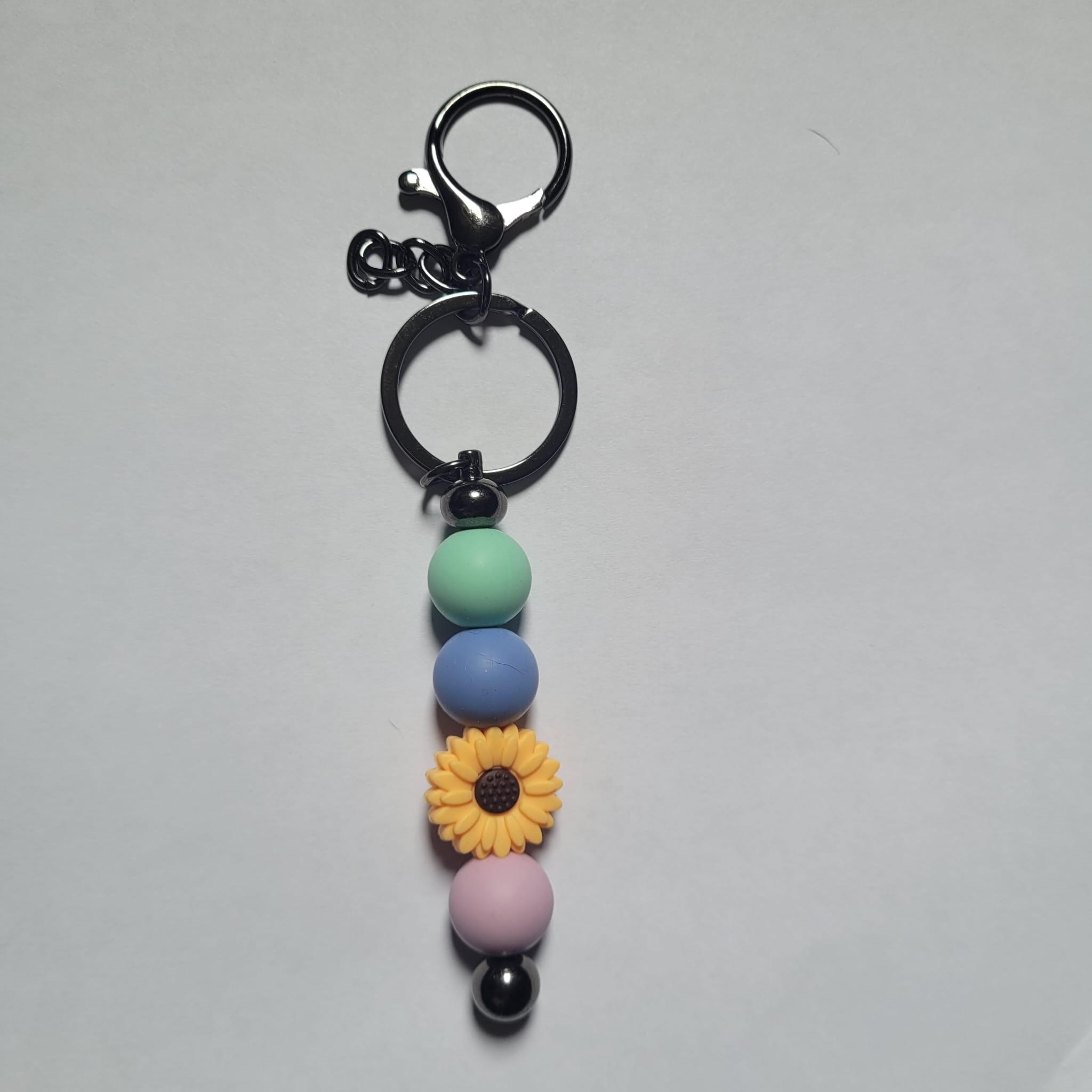 Multi Colour Silicone Keychain with Daisy