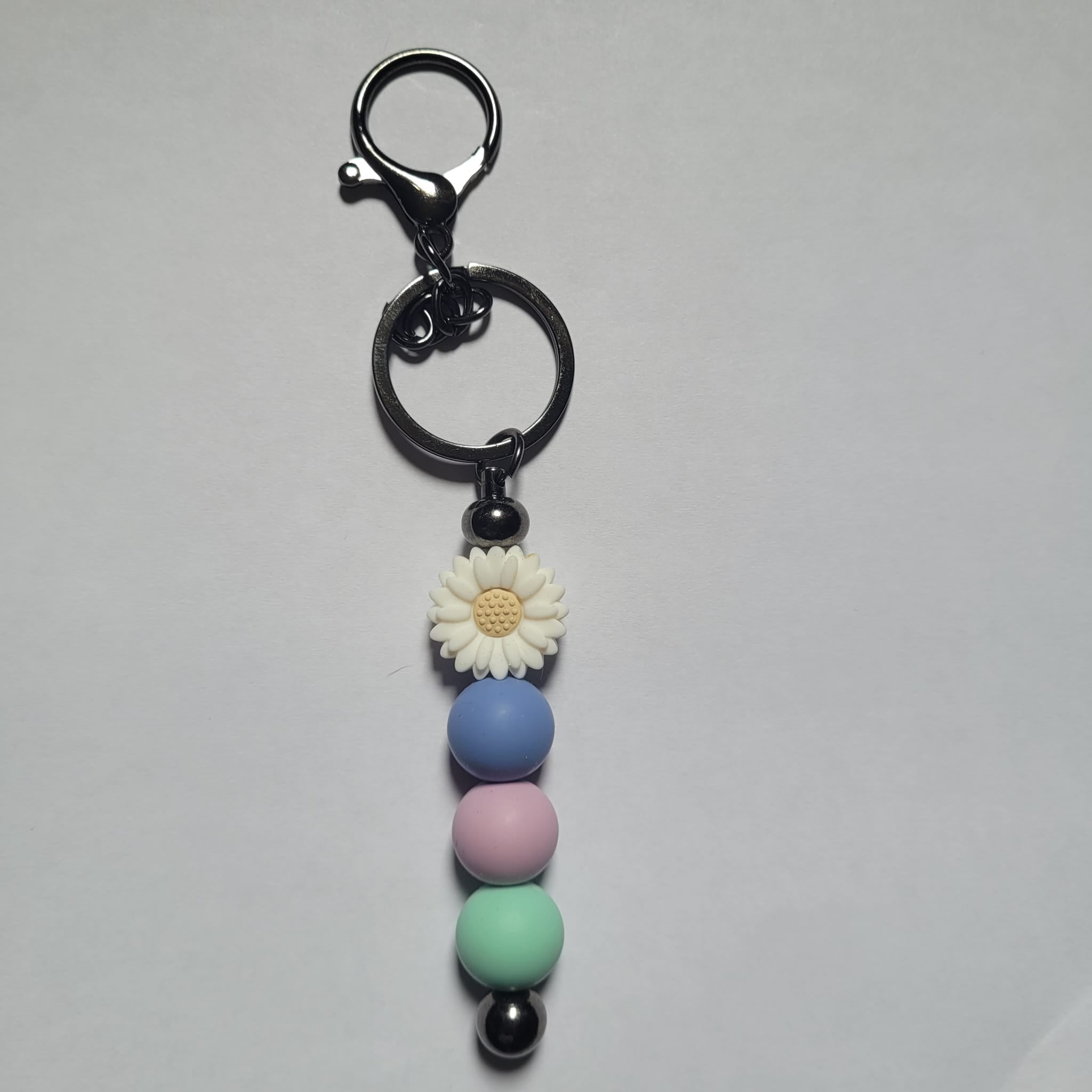Multi Colour Silicone Keychain with Daisy