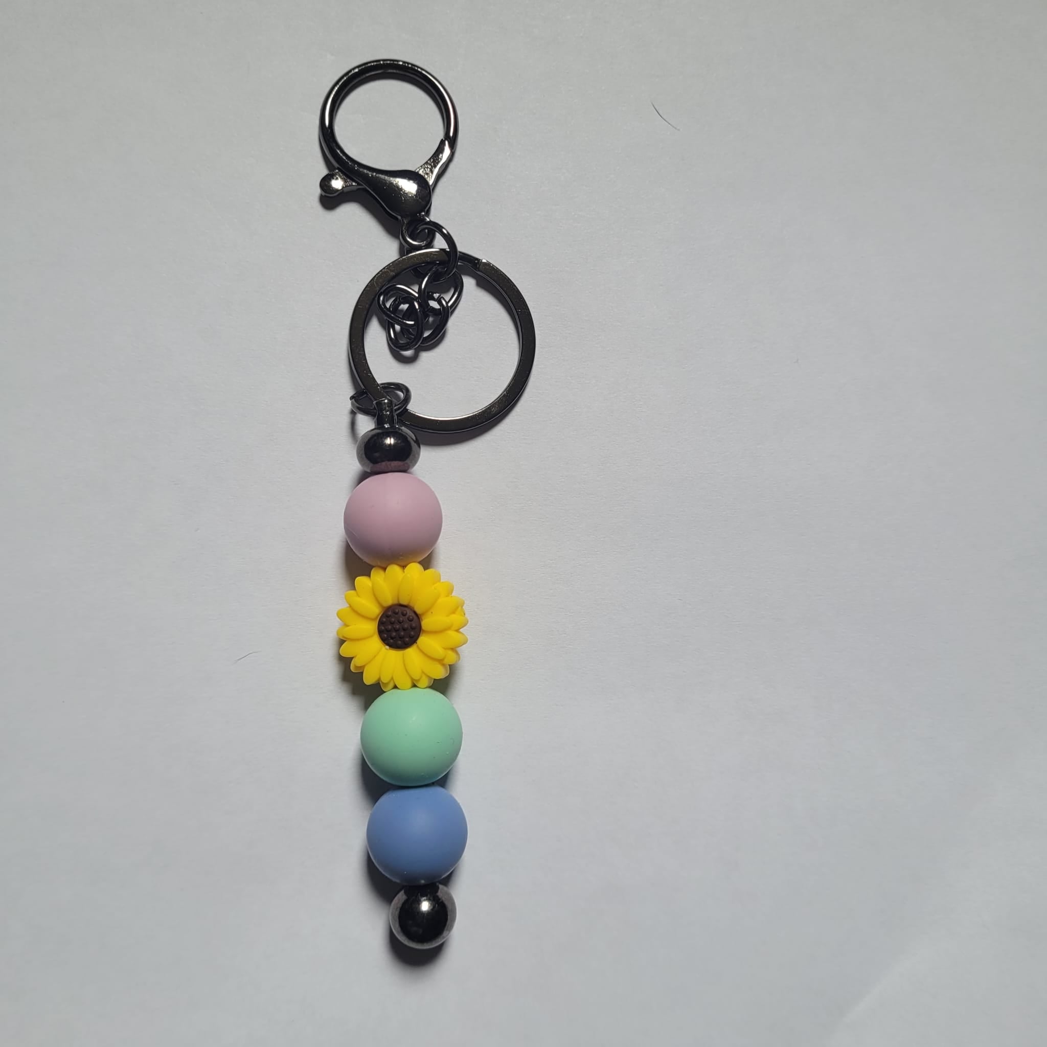 Multi Colour Silicone Keychain with Daisy