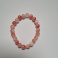 Natural stone Pink White Jade Bead Bracelet